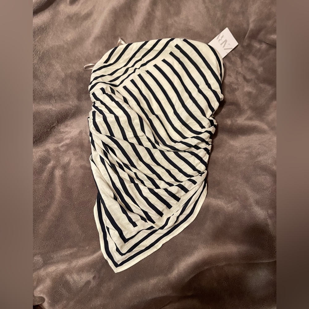ZARA STRIPED STRAPLESS TOP